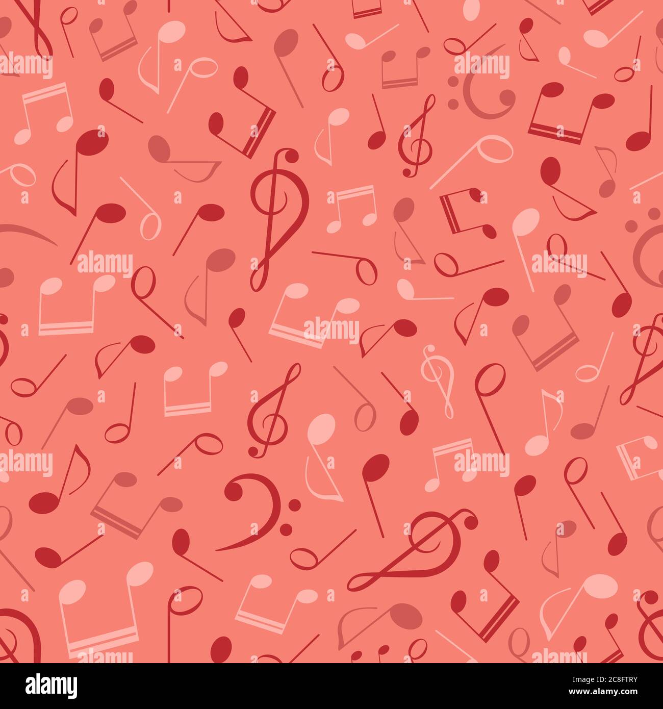Seamless pattern with music notes and clefs, musical abstract background Stock Vector