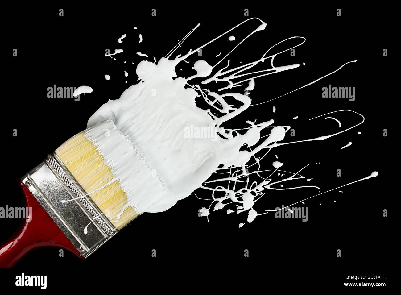paint brush with paint isolated on white Stock Photo - Alamy