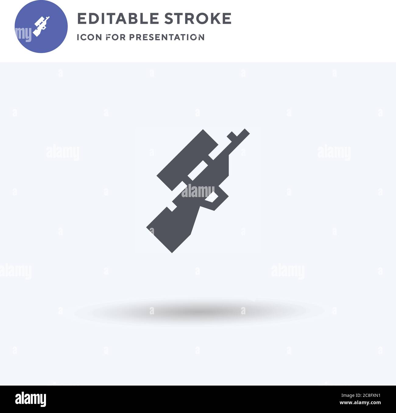 Rifle icon vector, filled flat sign, solid pictogram isolated on white ...