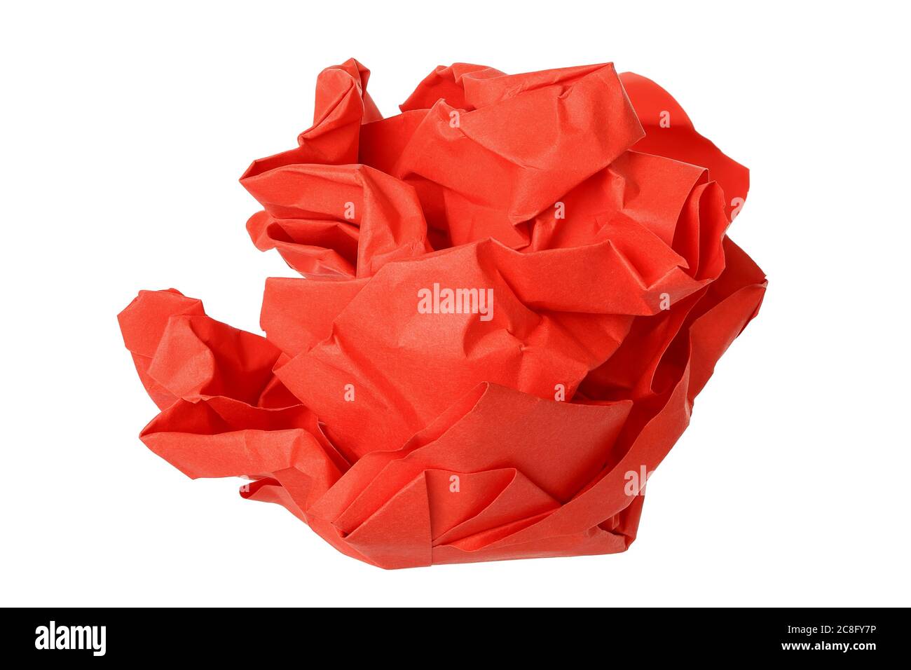 crumpled red paper ball isolated on white Stock Photo Alamy