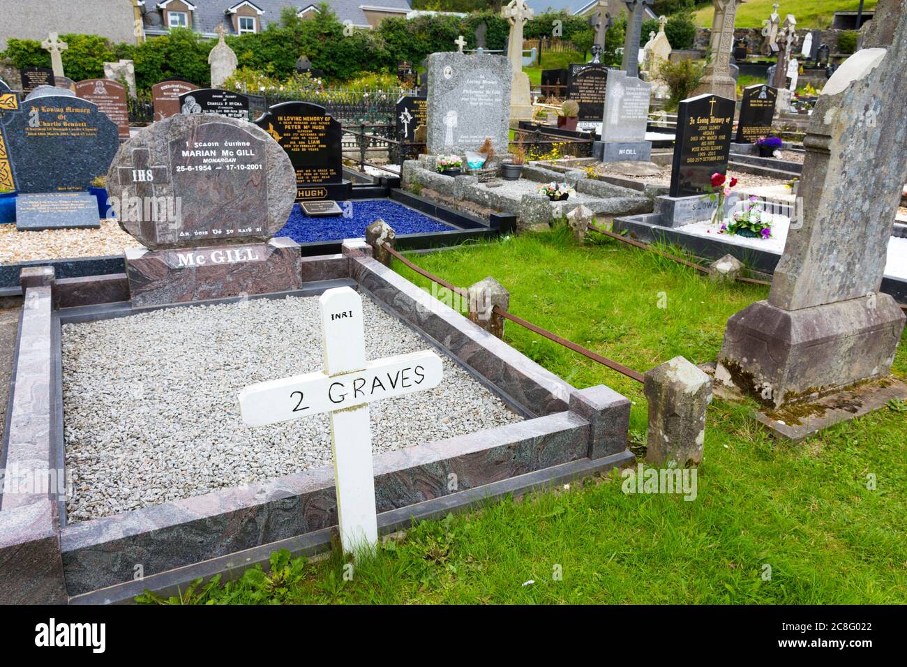 Reserved plots in a graveyard, County Donegal, Ireland Stock Photo