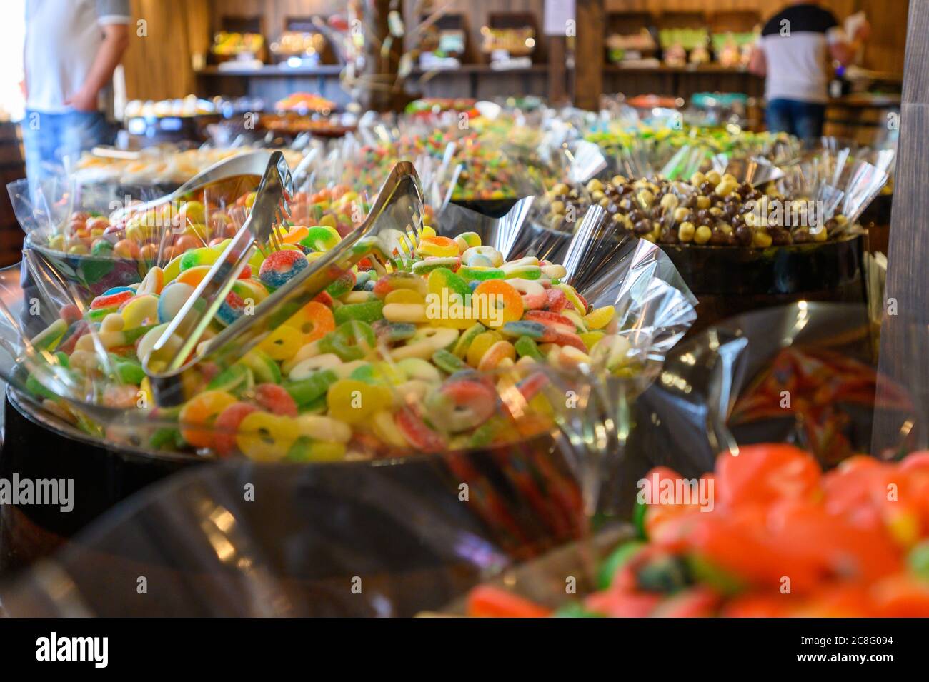 Sweet candy confectionery on display and ready for sale Stock Photo Alamy