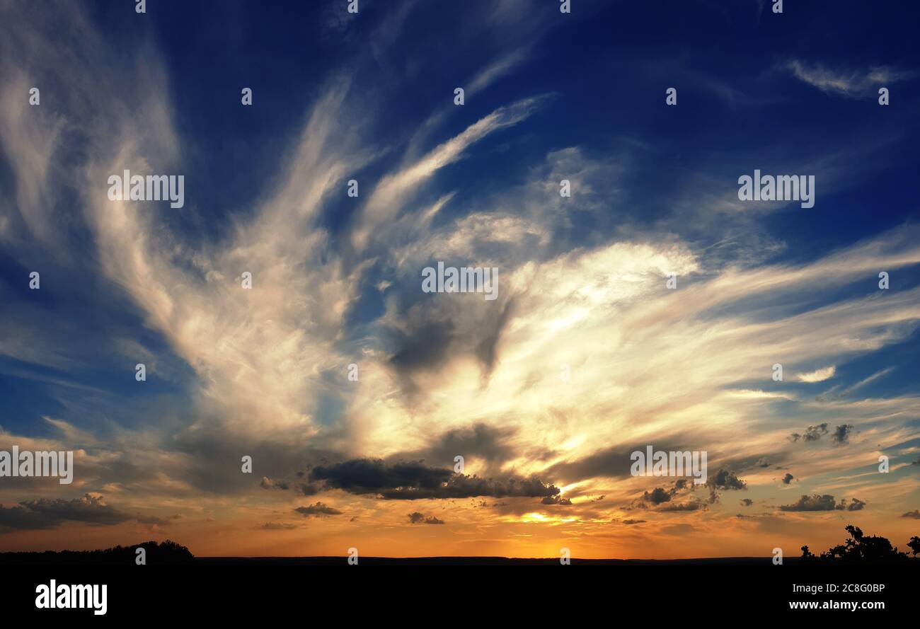 Dramatic Clouds In The Sunset Sky High Quality Photo Stock Photo Alamy