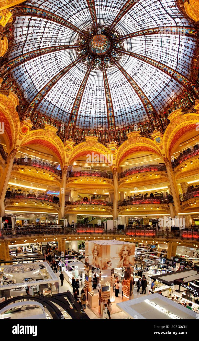 geography / travel, France, Paris, The famous Galeries Lafayette in, a 10 story fashion department store started in 1893 b, No-Tourism-Advertising-Use Stock Photo