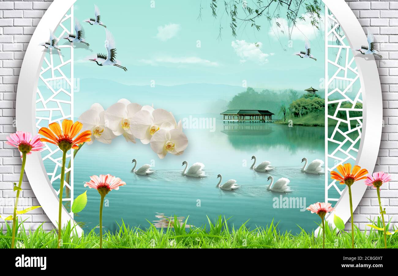 3D Wallpaper for house & Office walls Stock Photo - Alamy