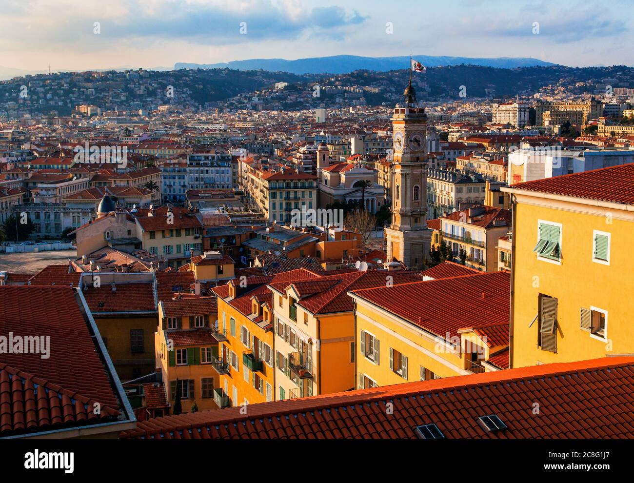 geography / travel, France, Provence-Alpes-Cote d'Azur, Layers of architectural styles reveal the age of Nice, a popular F, No-Tourism-Advertising-Use Stock Photo