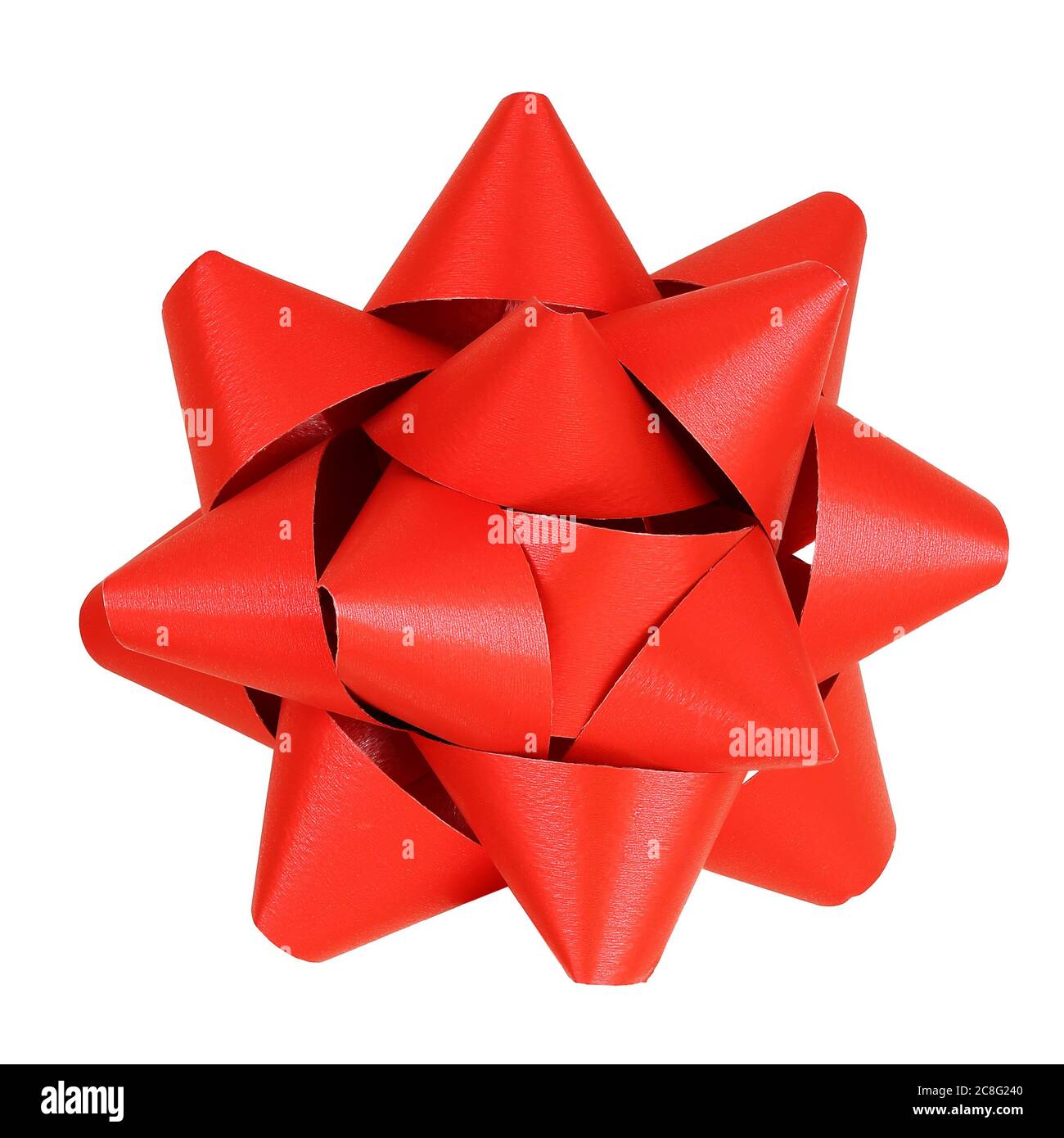 red ribbon bow isolated on white background Stock Photo - Alamy