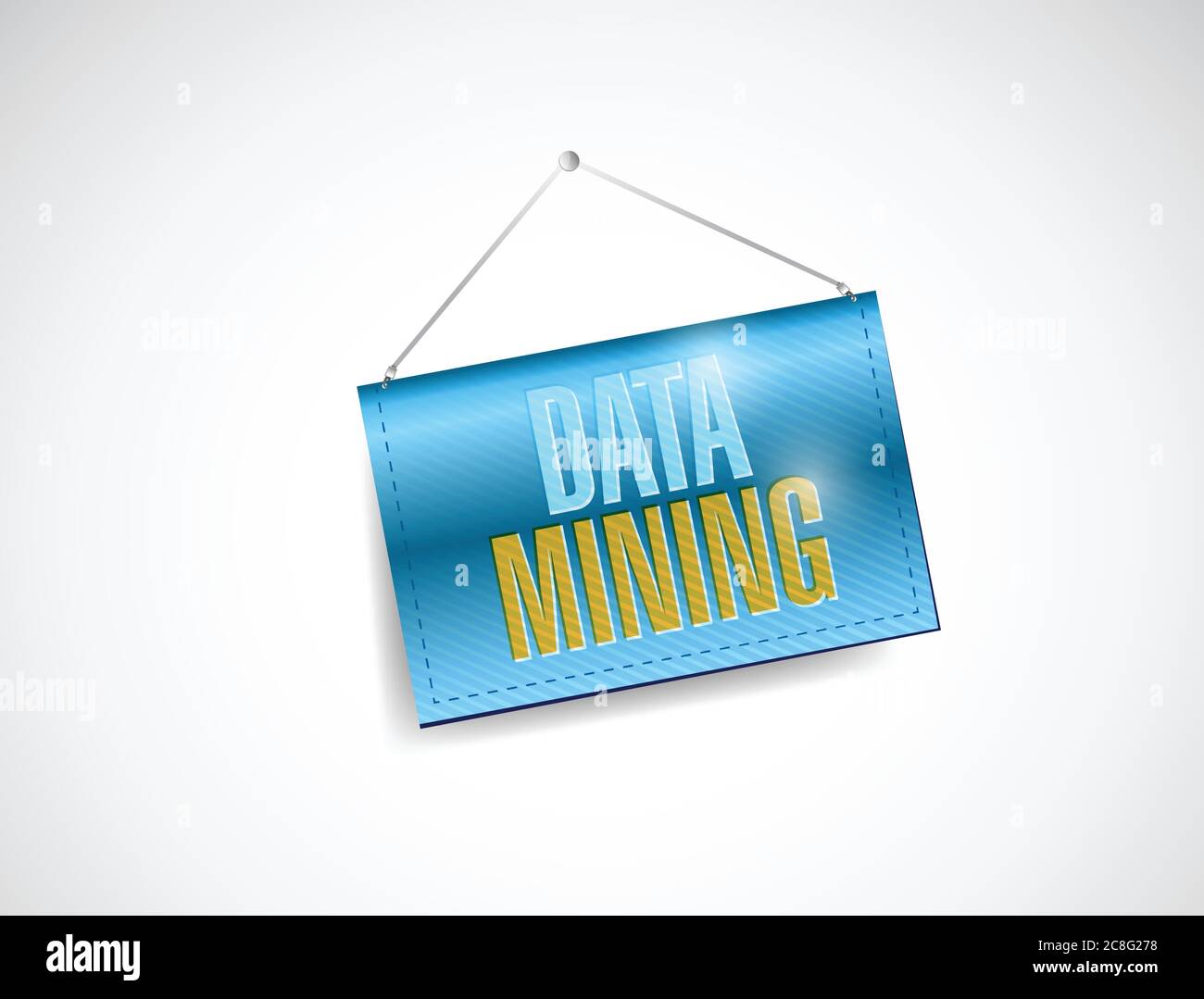 Data mining hanging banner illustration design over a white background Stock Vector