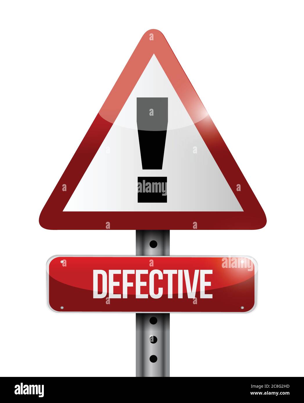 Defective warning road sign illustration design over a white background Stock Vector