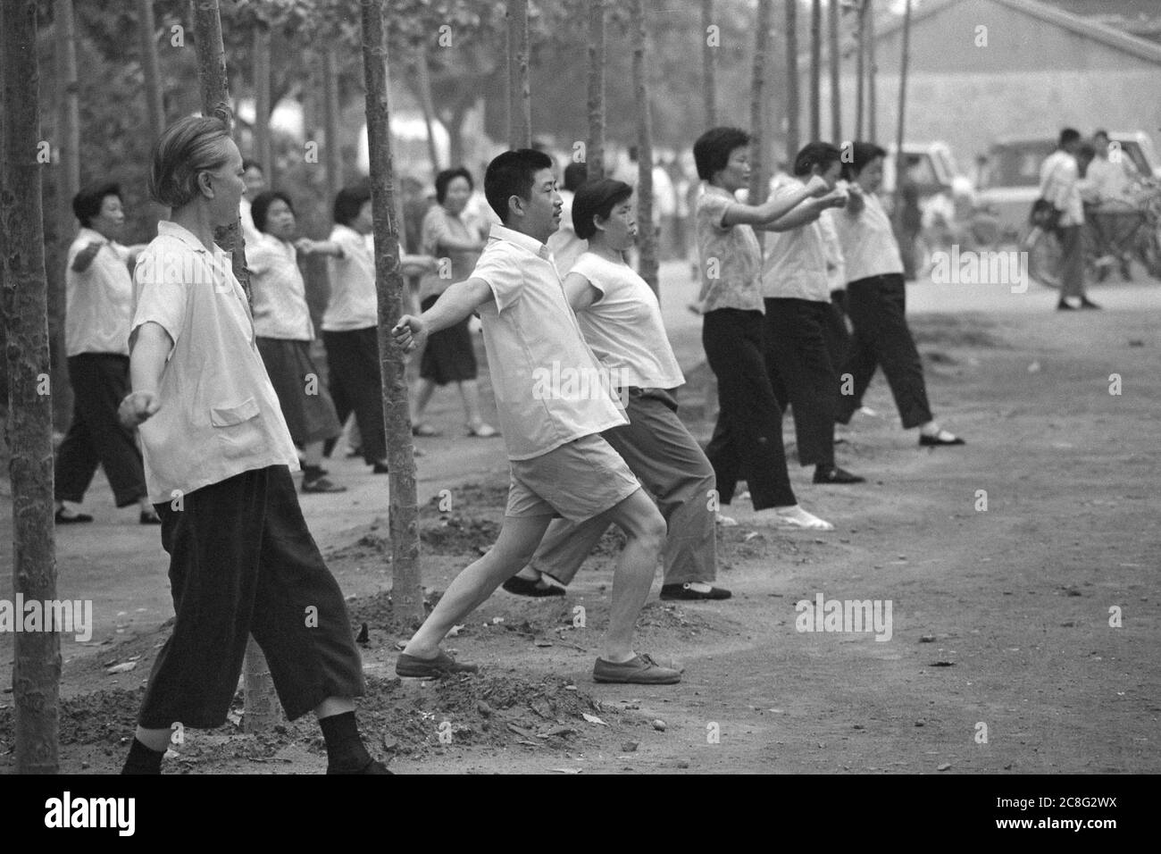 Beijing, China. 30th June, 2020. Street scene, Chinese people do tai chi exercises in a park, 07/26/1972 | usage worldwide Credit: dpa/Alamy Live News Stock Photo