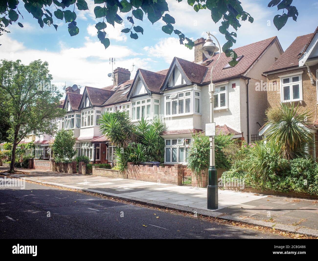 Attractive street of houses in Ealing, West London Stock Photo Alamy