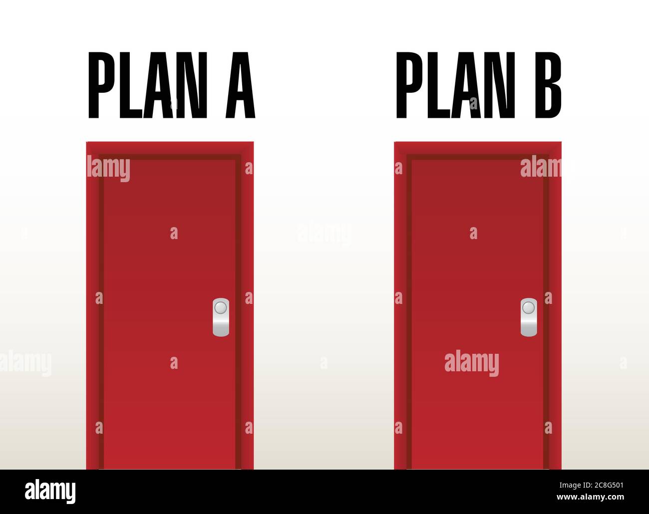 Plan A plan B option doors illustration design over a white background Stock Vector