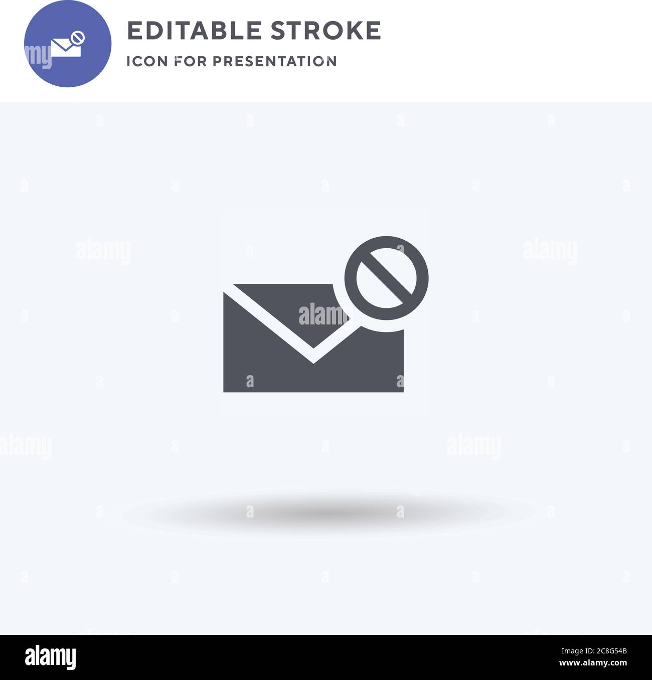 Failed Message icon vector, filled flat sign, solid pictogram isolated ...