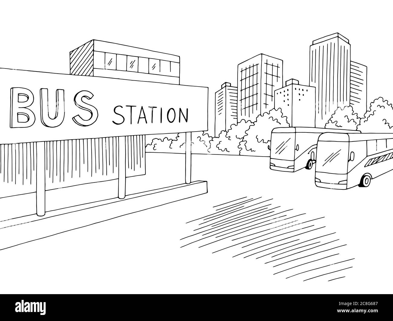 Bus Stop Graphic Vector  Photo Free Trial  Bigstock