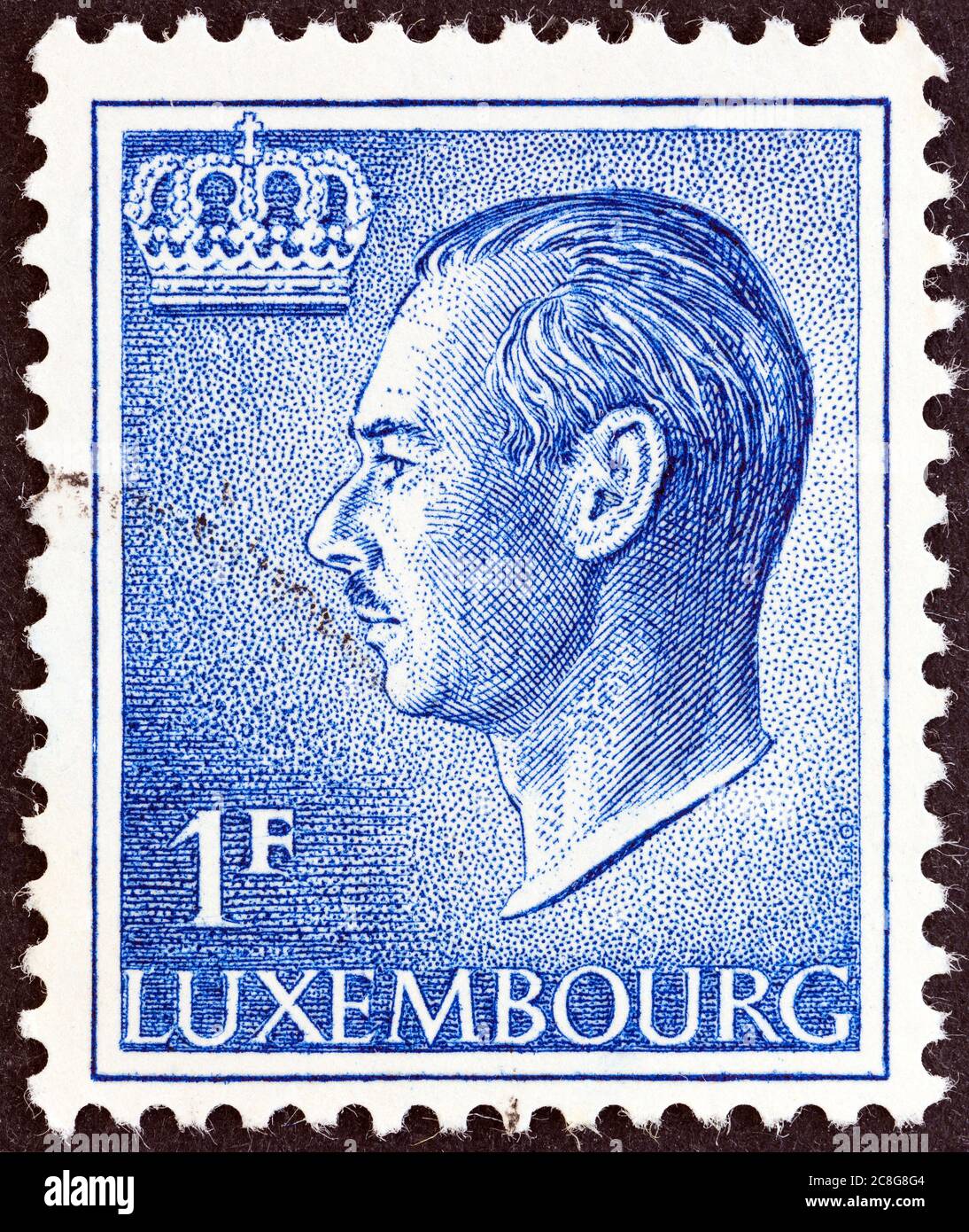 LUXEMBOURG - CIRCA 1965: A stamp printed in Luxembourg shows a portrait of Grand Duke Jean, circa 1965. Stock Photo