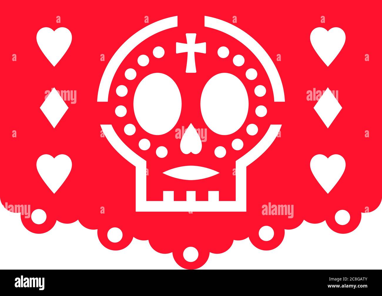 Mexican bunting papel picado for the Day of the Dead decoration Stock Vector