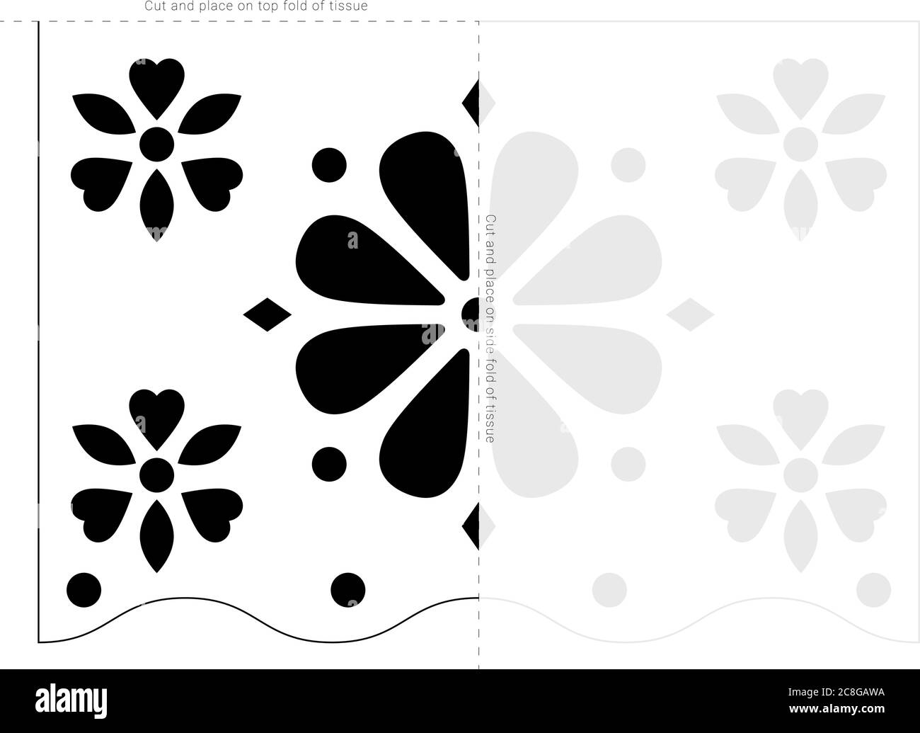Papel picado stencil template. Dia de Muertos banner blueprint Stock Vector  Image & Art - Alamy