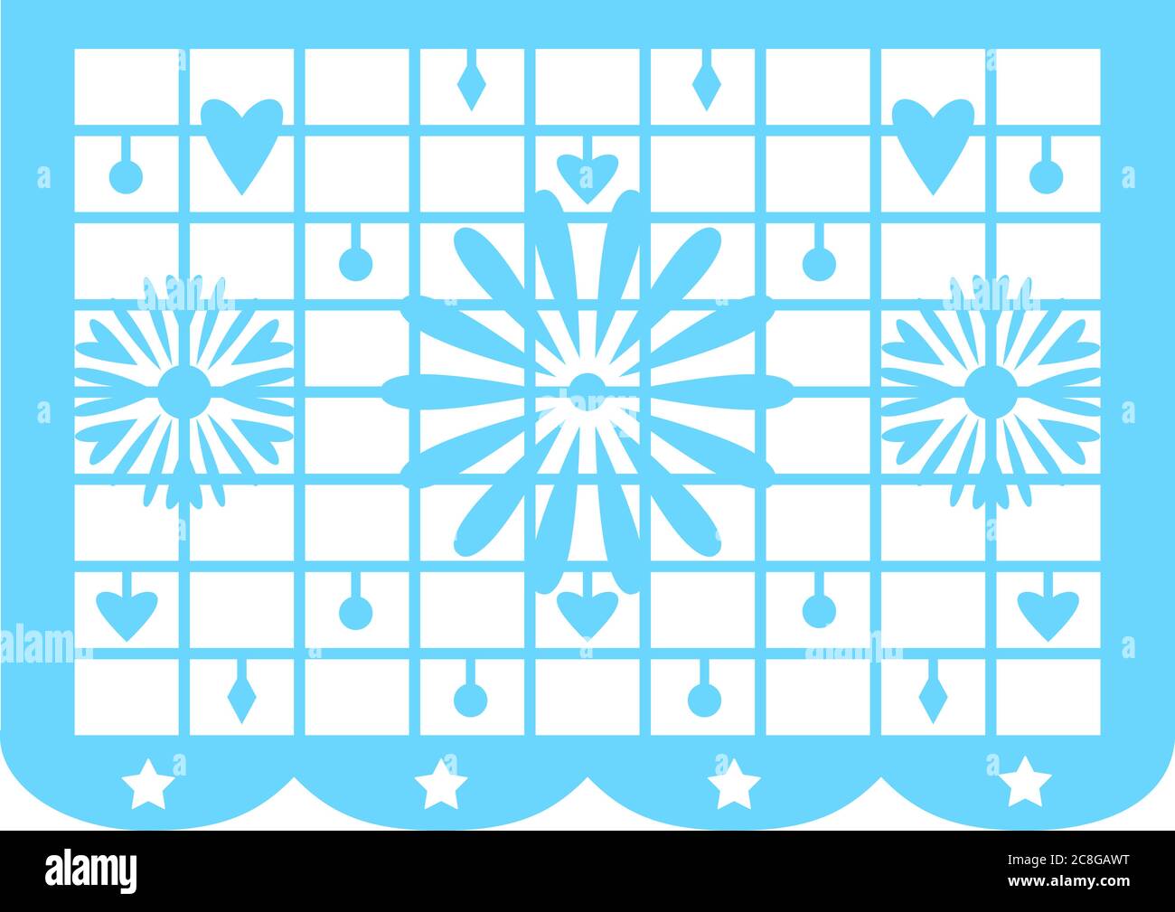 Mexican bunting papel picado for the Day of the Dead decoration Stock Vector