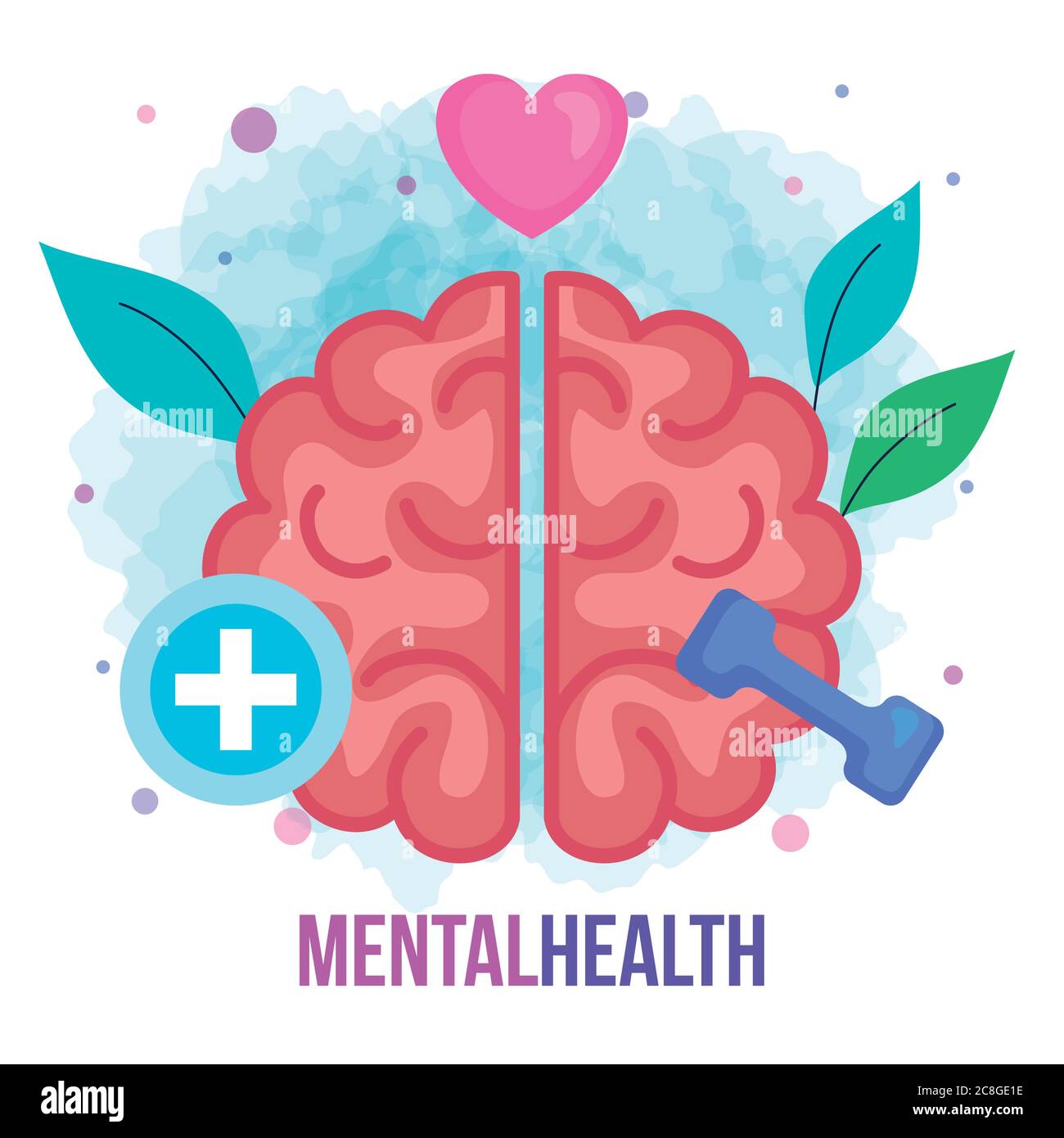 pic Positive Mental Health Illustrations https www alamy com mental health concept with brain positive mind with healthy icons image366697226 html
