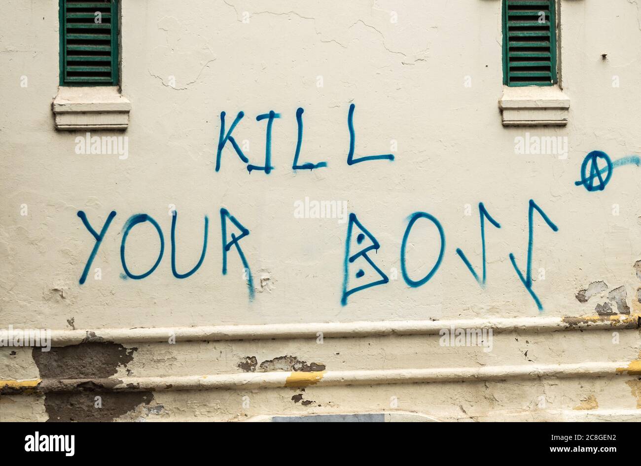 Kill your boss graffiti Stock Photo