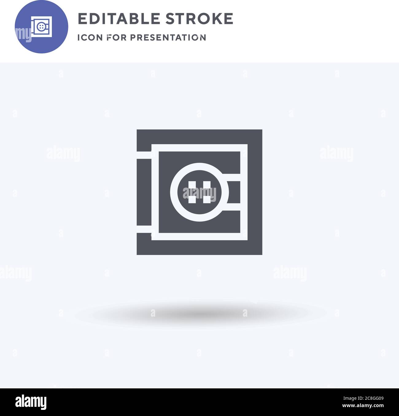 Safe icon vector, filled flat sign, solid pictogram isolated on white ...
