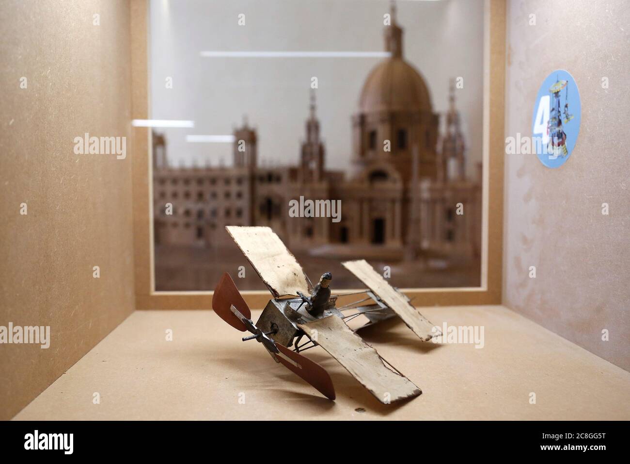 Rome, Italy. 24th July, 2020. Antique wooden airplane Antique toys exposed at Palazzo Braschi during the Exhibition 'For fun. Collection of antique toys of Capitoline Superintendency'. Rome (Italy), July 24th 2020 Foto Samantha Zucchi Insidefoto Credit: insidefoto srl/Alamy Live News Stock Photo