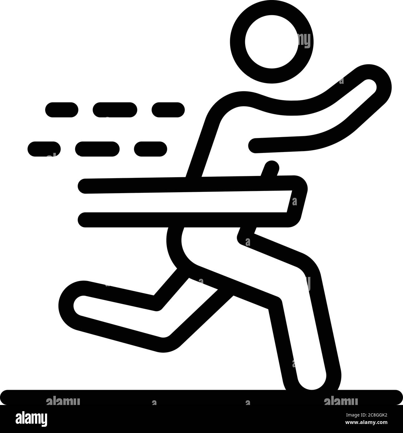 Senior marathon run icon, outline style Stock Vector