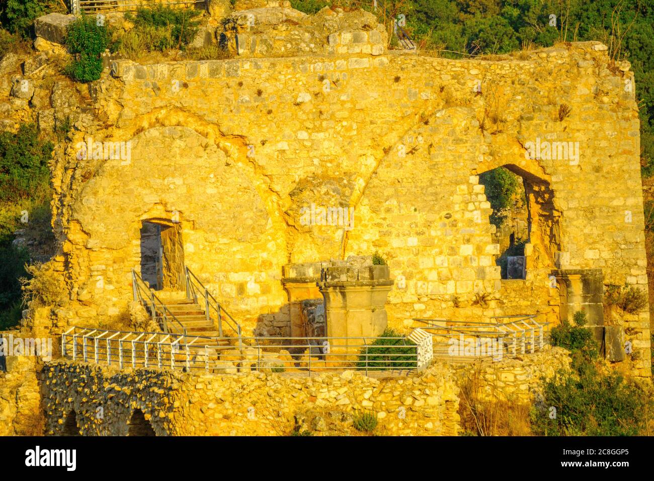 Closeup view of the Montfort Fortress, crusader castle in Northern