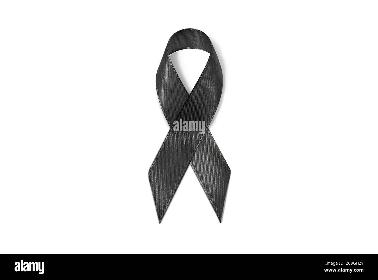 Symbol image Awareness Ribbon Black, ribbon, sign of solidarity, suicide, melanoma, skin cancer, sleep disorders, general grief Stock Photo