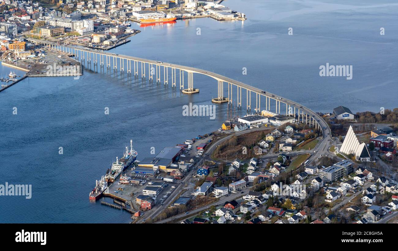 Tromso Bridge, Tromso, Finnmark, Norway Stock Photo