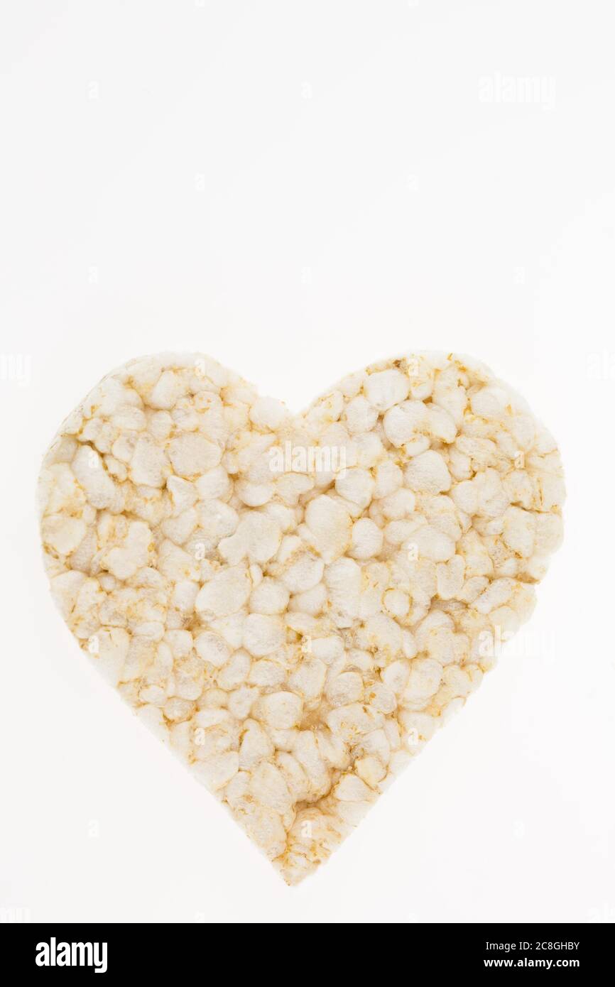 Organic rice wafer, heart-shaped, diet snack, gluten-free, lactose-free, Germany Stock Photo