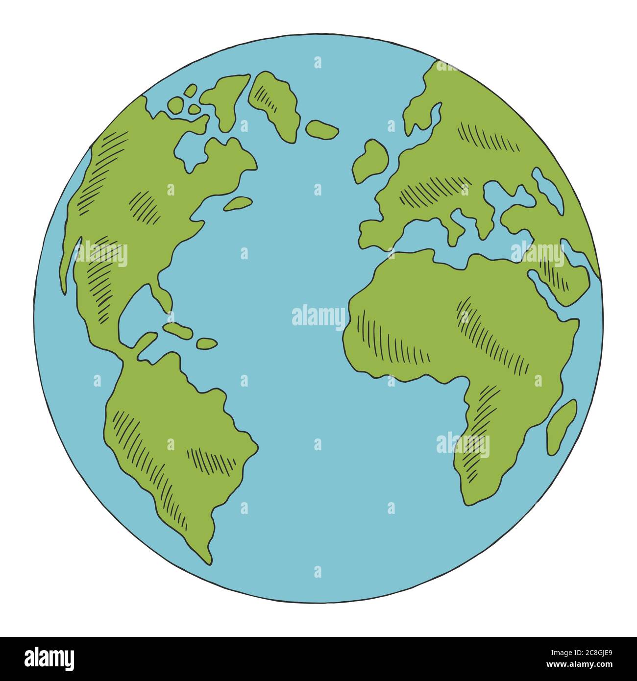 Globe earth graphic color isolated sketch illustration vector Stock Vector