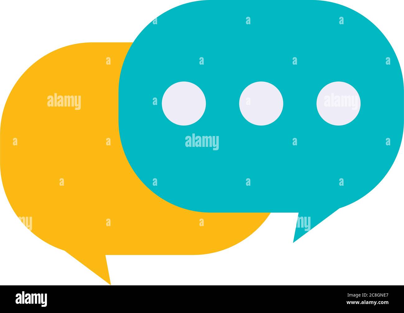 speech bubbles icon over white background, flat style, vector ...