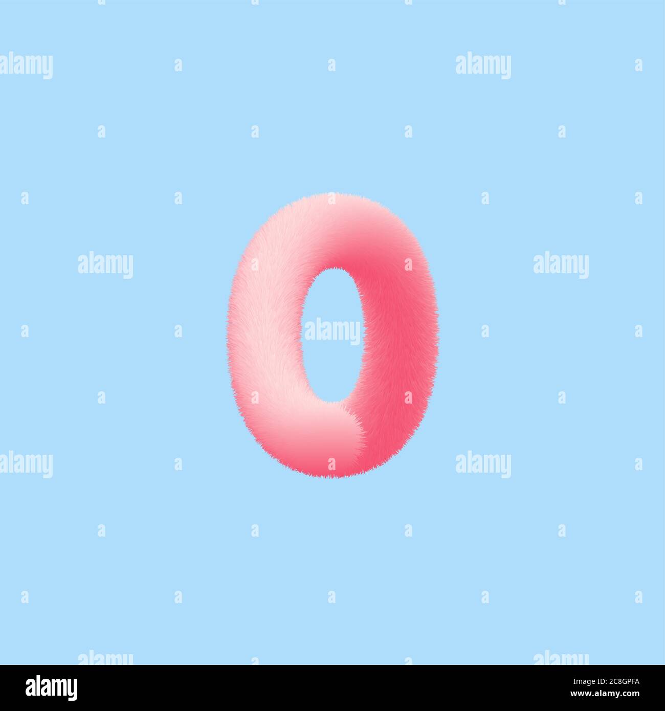 Number 0 Realistic 3D Fur Effect. Vector illustration for your Zero ...