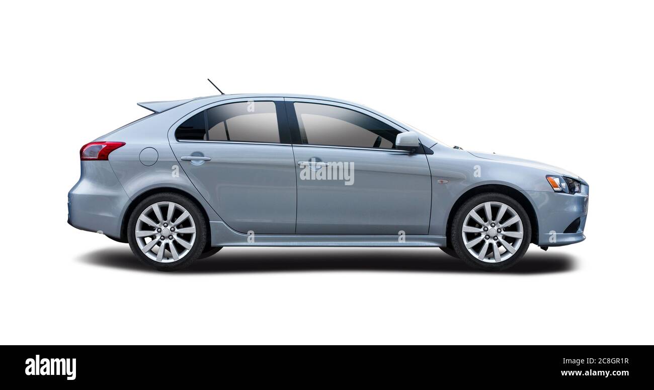 Hatchback Japanese car side view isolated on white Stock Photo Alamy