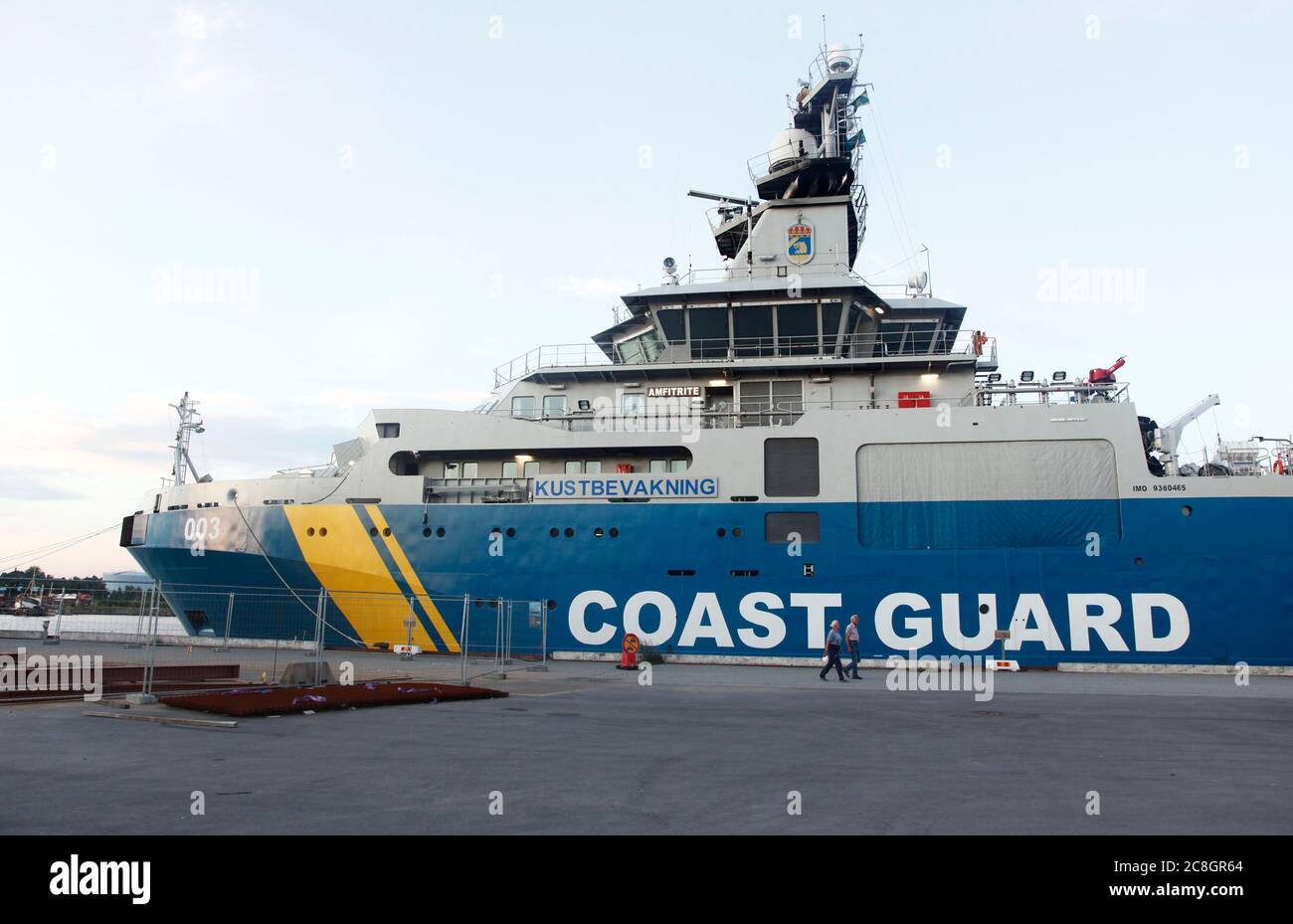 Coast Guard vessel KBV 003 Amfitrite. The ship can handle larger volumes of oil, emergency towing and extinguishing fires at sea. KBV 003 is also specially adapted to be able to assist in chemical accidents at sea. Photo Jeppe Gustafsson Stock Photo