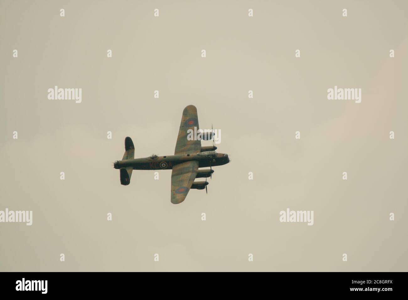 Avro Lancaster PA474 is a World War II era heavy bomber operated by the Royal Air Force Stock Photo