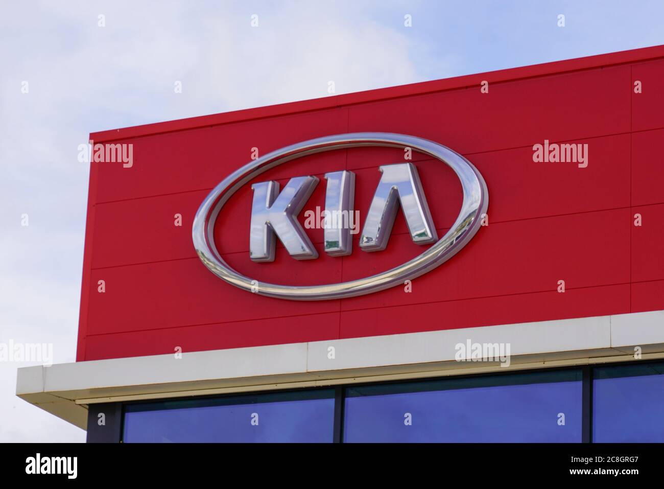 Bordeaux , Aquitaine / France - 07 22 2020 : kia logo and text sign store of korean car dealership Stock Photo