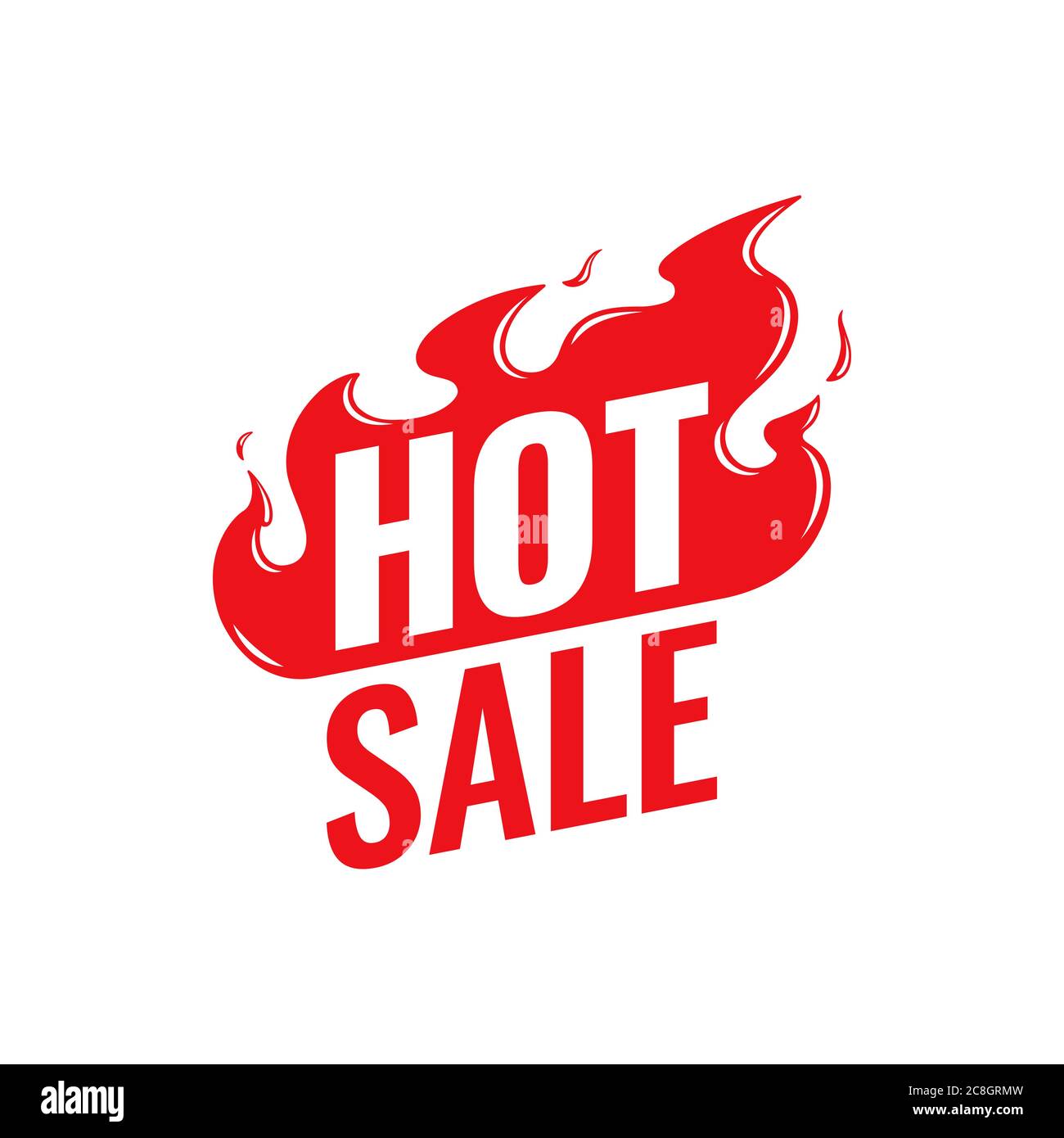 Hot Sale vector icon. Flat promotion fire banner, price tag, hot sale, offer, price. Season special offer banner. Isolated on a white background Stock Vector
