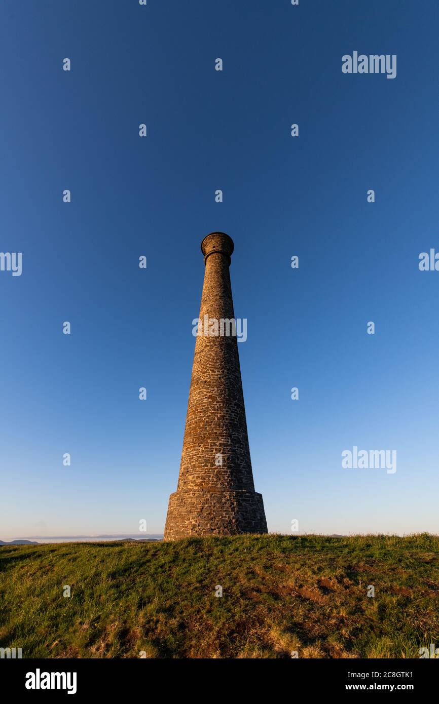 Pen Dinas monument Aberystwyth built in 1852 in memory of the Duke of Wellington Stock Photo