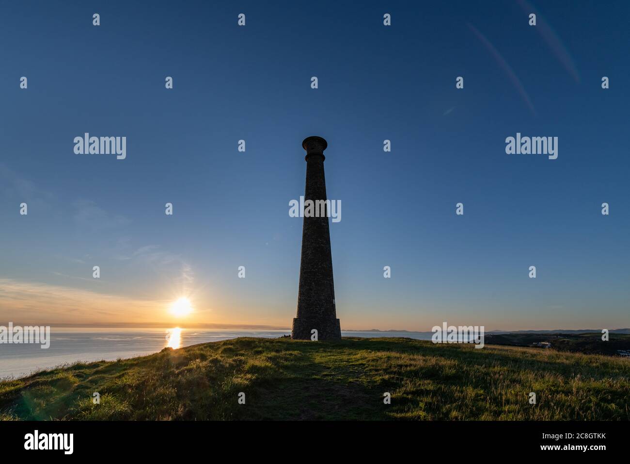 Pen Dinas monument Aberystwyth built in 1852 in memory of the Duke of Wellington Stock Photo