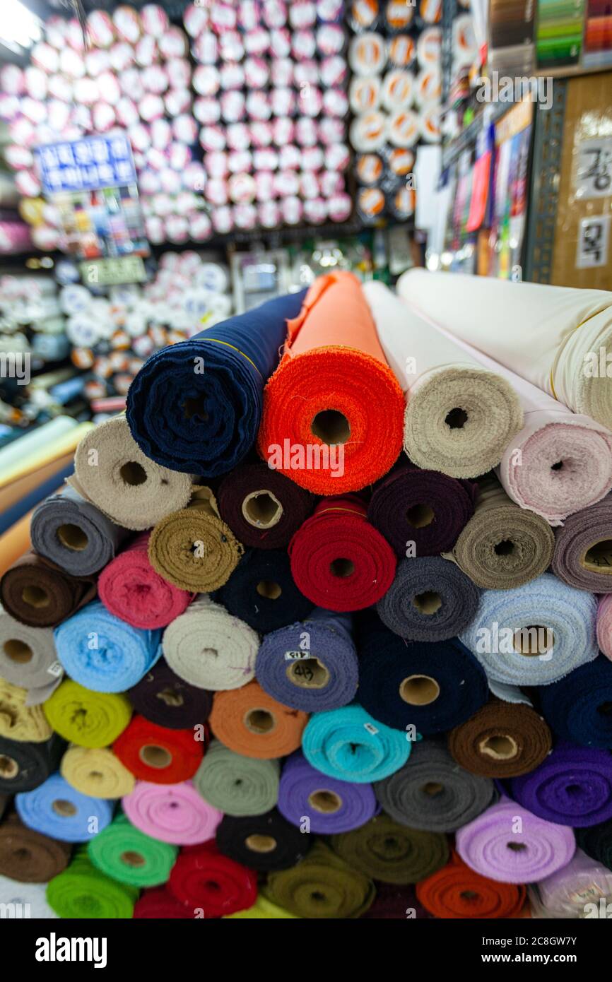 Fabrics in Dongdaemun Shopping Complex, Seoul, South Korea Stock Photo Alamy
