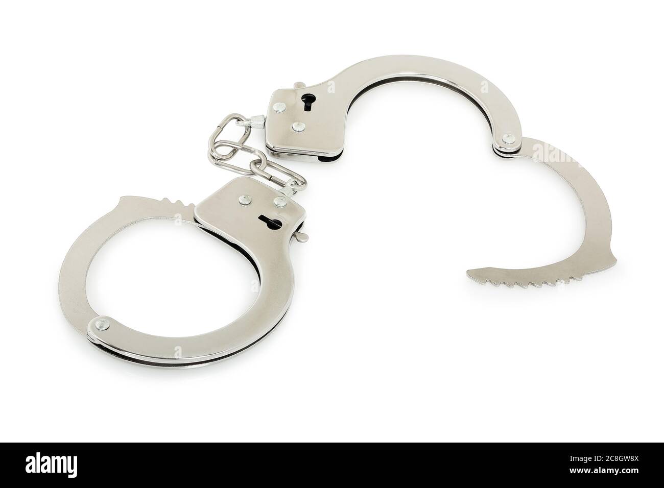 handcuffs isolated on white background Stock Photo - Alamy