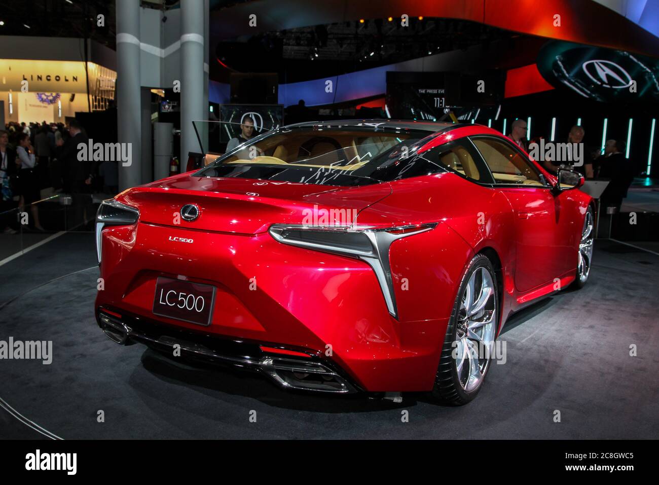 NEW YORK - March 23: A Lexus LC 500 exhibit at the 2016 New York International Auto Show during Press day,  public show is running from March 25th thr Stock Photo