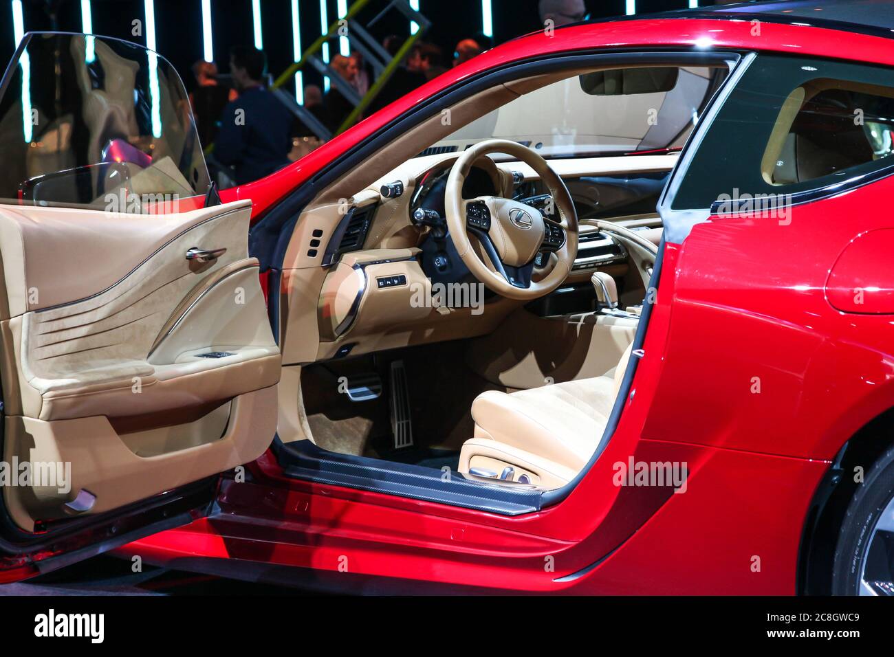 NEW YORK - March 23: A Lexus LC 500 exhibit at the 2016 New York International Auto Show during Press day,  public show is running from March 25th thr Stock Photo
