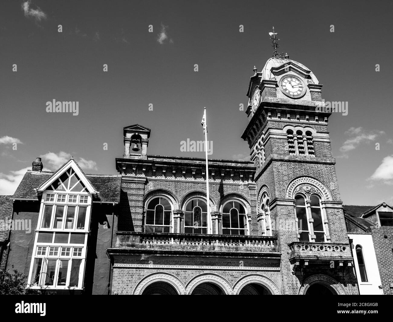 Black and White Landscape of Hungerford Town Hall, Hungerford