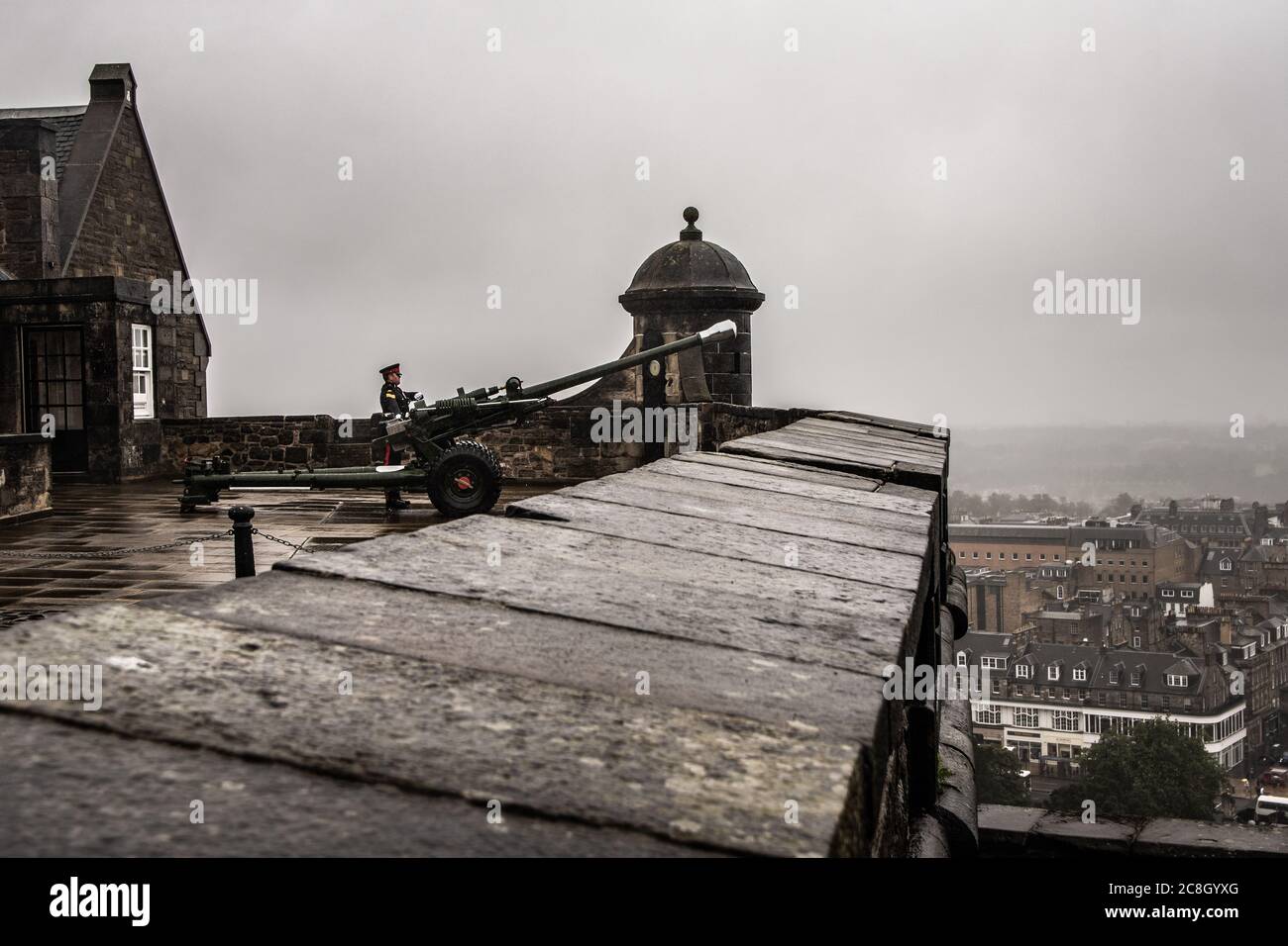 Edinburgh, SCOTLAND: Every day, at 1:00 pm, the cannon fired from the
