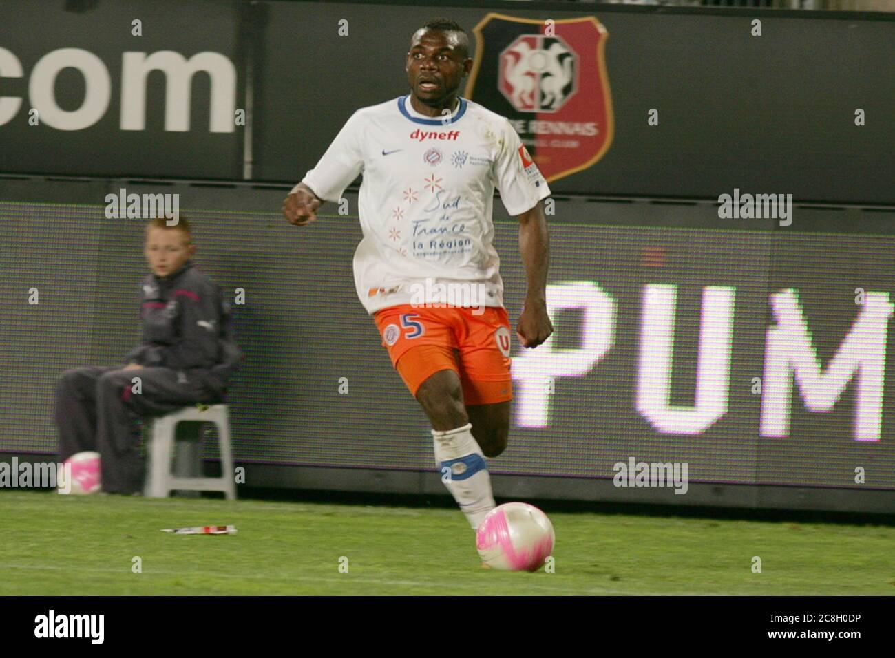 Henri Bedimo During the Ligue 1 2011- 2012,, Stade Rennais - Montpellier Hérault Sport Club  on May 07, 2012 in Rennes - Photo Laurent Lairys / DPPI Stock Photo