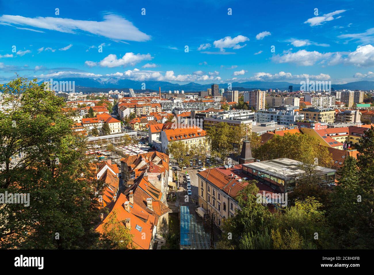 Aerial top view slovenian river hi-res stock photography and images - Alamy