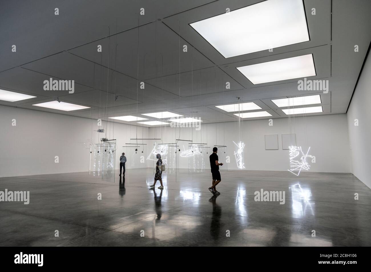 'No realm of thought… No field of vision' exhibition by Cerith Wyn Evans at the White Cube Bermondsey Gallery, London, UK Stock Photo